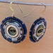 SALE Vintage Metal Button and Beaded Earrings