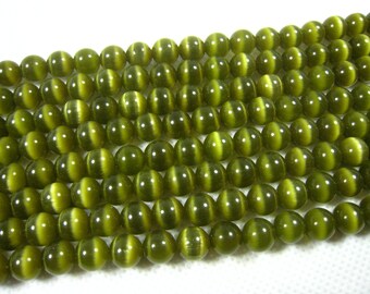 ON SALE, top quality cat eye,8mm round,15 inch