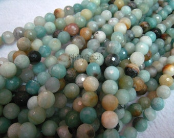stone bead,Chinese amazonite,faceted round 8mm,15 inch