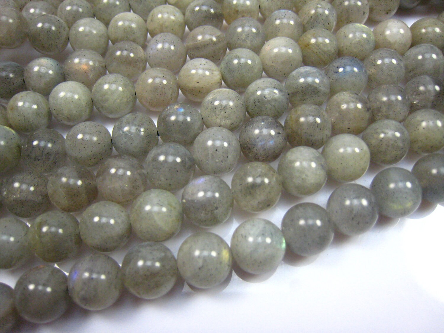 grey labradorite smooth round beads, 10mm beads, grey gemstone beads