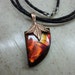 Canadian Ammolite Pendant with 2mm braided black leather necklace