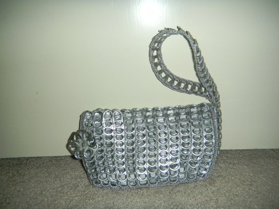 unique pull tabs wristlet evening bag