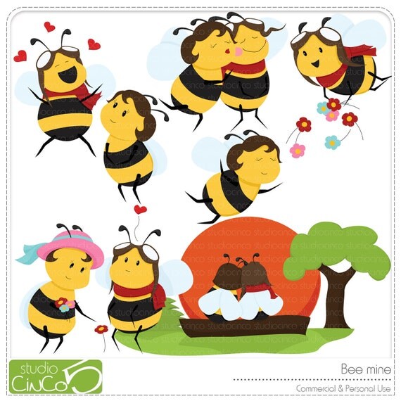 Items similar to Bee Mine - Digital Clip Art , Commercial Use Clipart ...