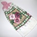 Crochet Hanging Kitchen Towel Pink Panzies