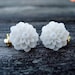 White Dahlia Clip on Earrings --regular stud option