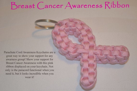 Items similar to Breast Cancer Awareness Ribbon - Paracord ...