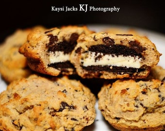 12 BIG Chocolate Sandwich Cookies Covered in Chocolate Chip Cookie Dough With or No Walnuts ( Low Carb, Sugar Free, Gluten Free, Grain Free)