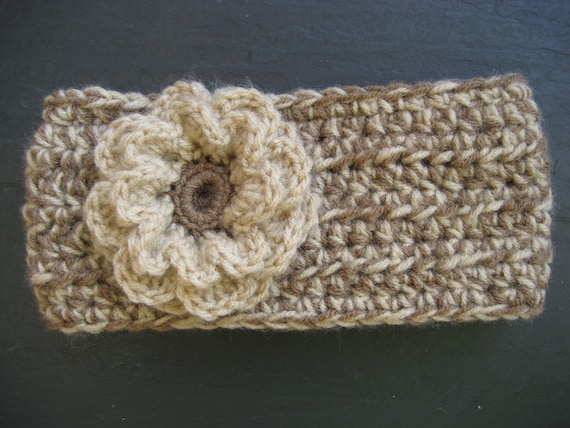 Crochet Pattern - Headband Ear Warmer with Flower (three ...