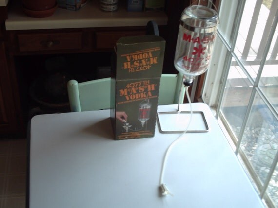 vintage iv bottle 4077 IV Show Stand, Vodka Box TV Set Container/Bottle, MASH Complete