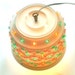 Vintage RV Swag Lamp "LAWNWARE " Lite Brite Summer Camping 1960's -1970's Earthtones Off White Yellow Rust Green Plastic Flower Pot