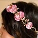 Sweet pea pink flower head wreath