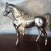 Brass Horse with Chain Reins, Large Brass Colored Horse Sculpture, Cast Metal Sculpture