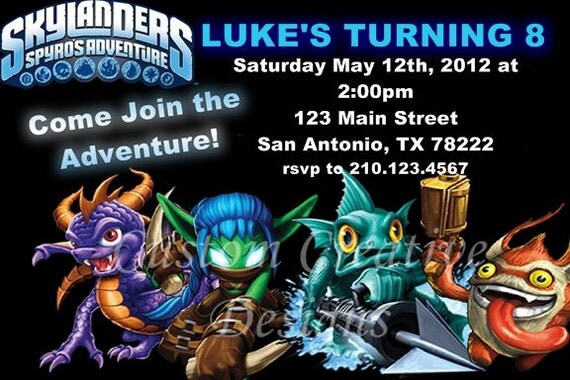 Items similar to Skylanders Birthday Invitation on Etsy