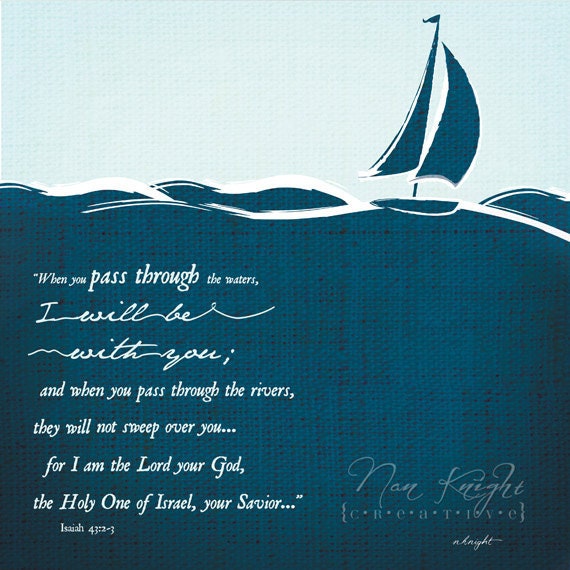 Isaiah 43:2-3 Boat Print by NKCreative on Etsy