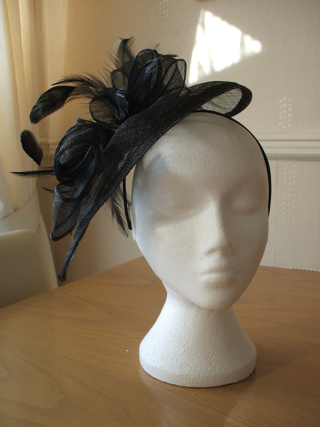 Black Fascinator and Feather Fascinator on a by joannelamacraft