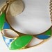 Vintage designer signed Monet enamel collar necklace statement jewelry
