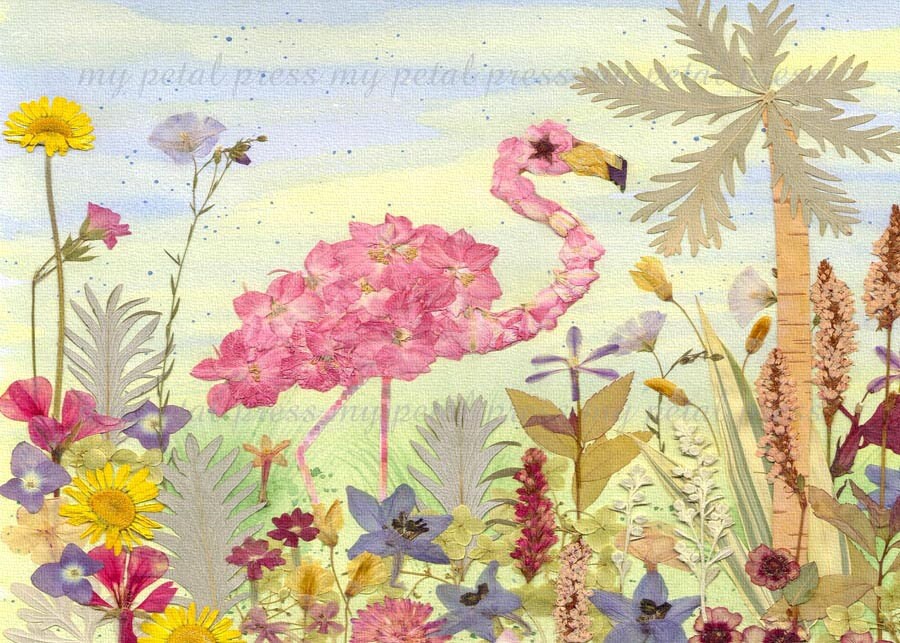 Art Print on Fabric Pressed Flower Art Personalized Free