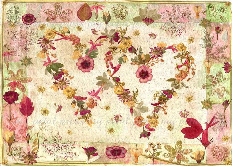 Art Print on Fabric Pressed Flower Art Personalized Free