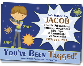 Laser Tag Birthday Invitations, Laser Tag Invitation, Laser Tag Birthday, Laser Tag Party Invites, Printable Boy Invitation