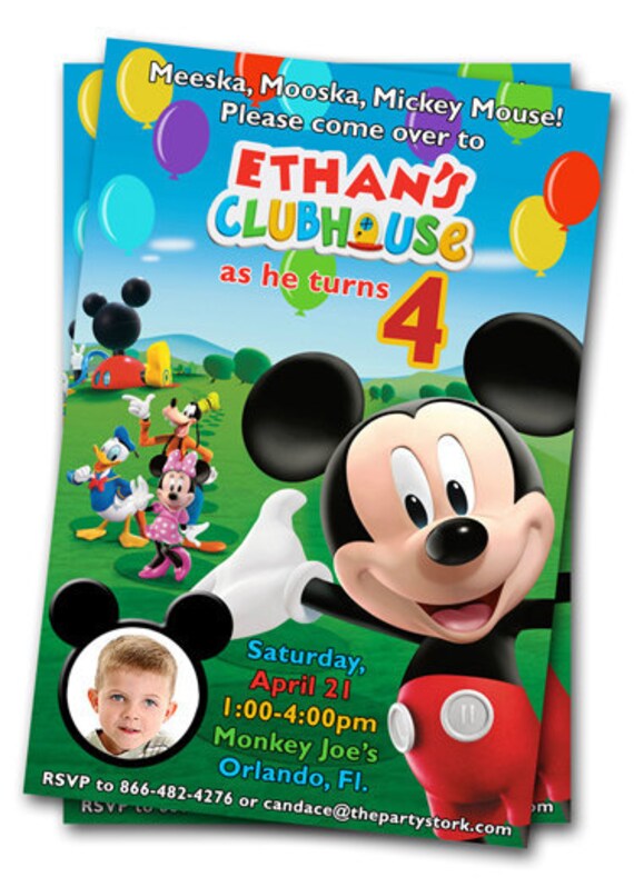 Mickey Mouse Clubhouse Birthday Invitations Printable Mickey Mouse 