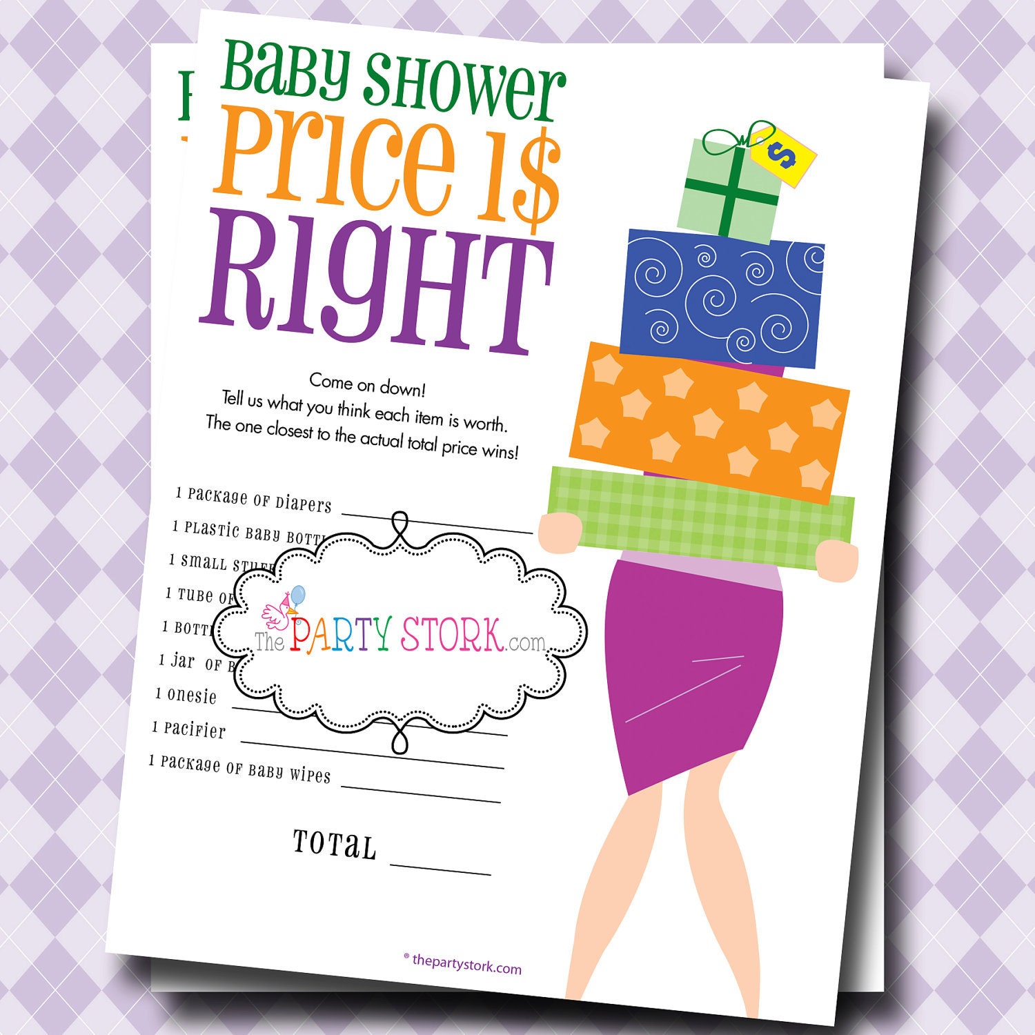 The Price is Right Baby Shower Game Customizeable Items