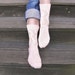 READY-TO-SHIP Knitted cotton lacy light - pink socks
