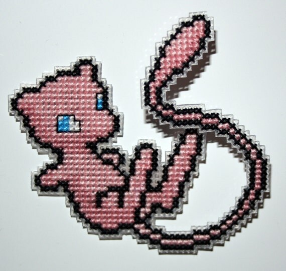 Cross Stitch Mew Pokemon Magnet 8057