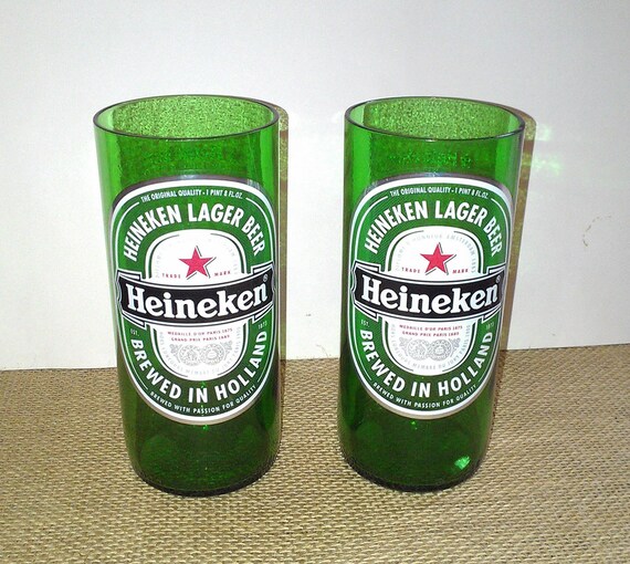 Heineken Beer BottlesRepurposed into 16 oz Glasses