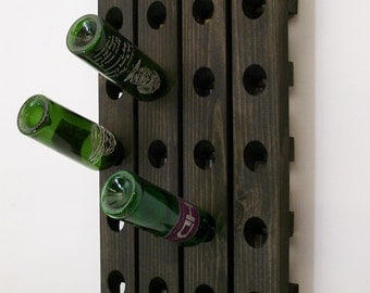 Wine Riddling Rack Wood Wall Hanging Winerack Ebony