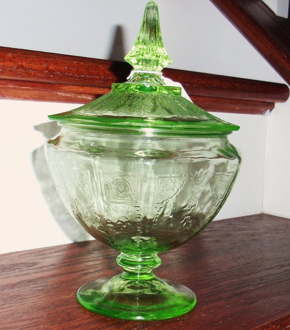 Depression Glass Princess 1931 Anchor Hocking Crystal Green