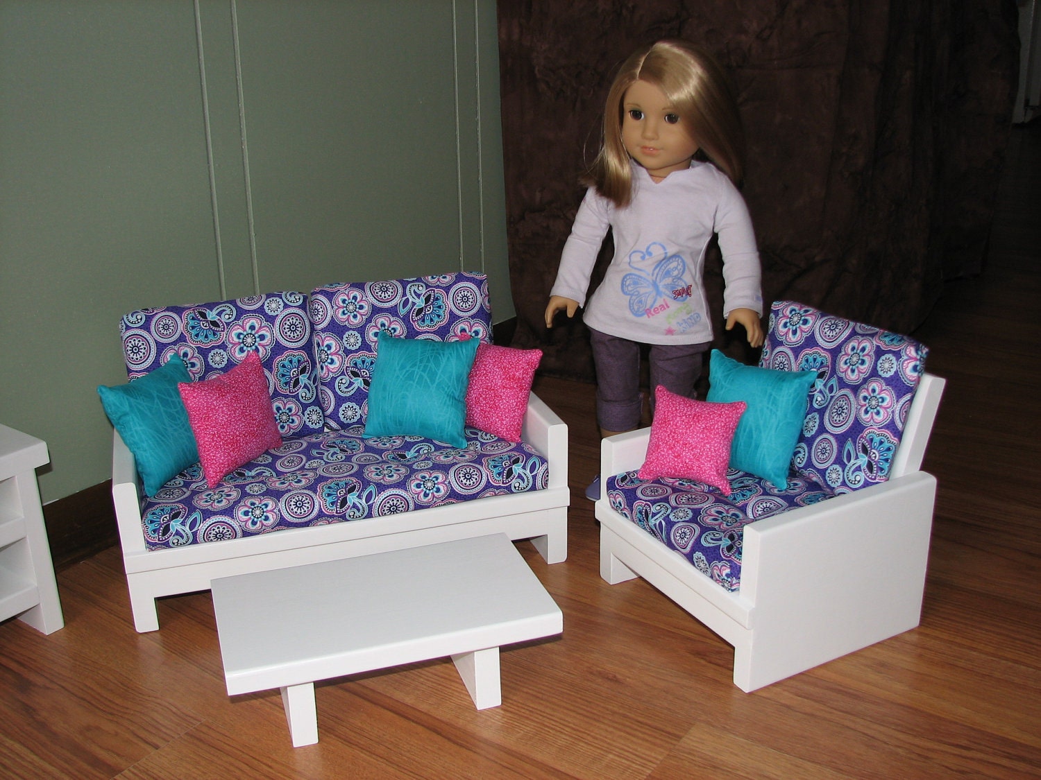 18 inch doll furniture set for American Girl Doll Loveseat