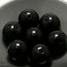 Large Black Czech Glass Beads 16mm (2) Pressed Round Druk Huge Big last