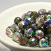 Czech Shabby Chic Fire Polished Silver Beads 10mm (10) Faceted Polish Glass last