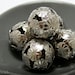 Large Round Silver Beads 20mm (5) Filigree Floral Antiqued Metal Big
