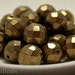 Large Bronze Fire Polished Beads 12mm (8) Czech Glass Metallic Frosted Matte Gold Big