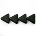 Black Triangle Czech Beads 12mm (20) Frosted Matt Pressed Opaque Geometry Arrows LAST