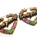 Beauty Queen: Pink & Green Swarovski Crystal Bamboo Earrings.