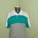 SALE -Vintage 80s Members Only Polo Shirt - Menswear - Gray, White, and Teal - Medium