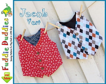 Boy's Vest Pattern, Toddler Pattern, Infant Pattern, Boy's Sewing Pattern, Toddler Sewing Pattern