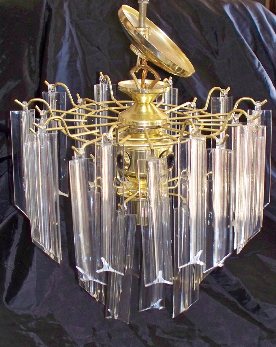 Vintage lucite lighting Lucite Chandelier 1960s Italy by UpReNew