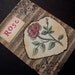 SALE - ACEO/ATC ooak collage and handstamped original art card "Rose"