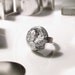 Silver dome resin ring. Brilliant finish. Modern jewelry