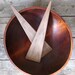 Walnut & Silver Salad Servers - reclaimed wood Extra large utensils with silver rivets rustic farmhouse kitchen