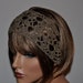 Crochet Headband, Head wrap, Summer headwrap, 3 1/2" wide, button closure, HBNO. 24