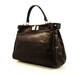 Handmade Briefcase Bag, Black Italian Leather Purse, Designer Leather Handbag -.- the Lana-.-summer sale 30% off