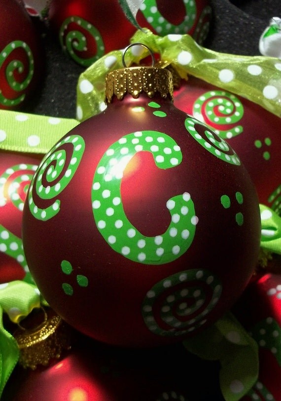 Personalized Handpainted Glass Ball Christmas Ornament