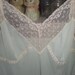 Vintage Vassarette Brand Soft Aqua Blue Slip Cream Lace Size Small 34 Lingerie Underwear Undergarments