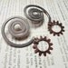 Steampunk Jewelry - Silver Earrings Swirl Gears - Steampunk Earrings - Gear Earrings - Vintage Upcycled - Upcycled Jewelry