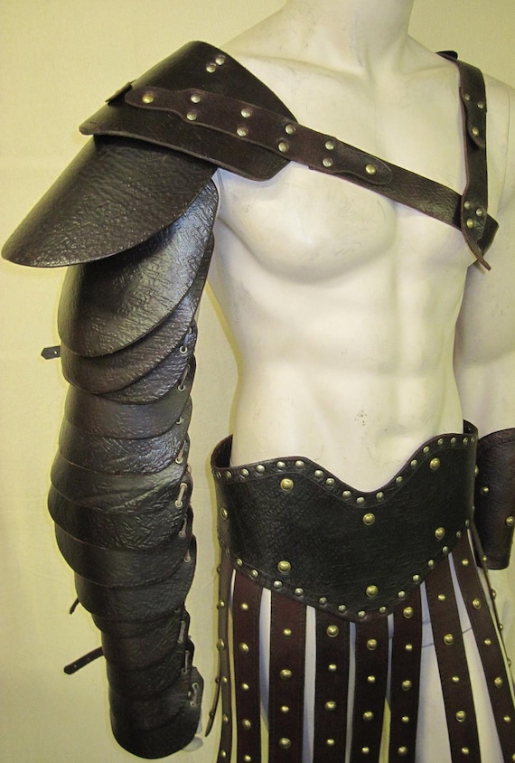 Leather Armor Spartacus Gladiator Manica full arm