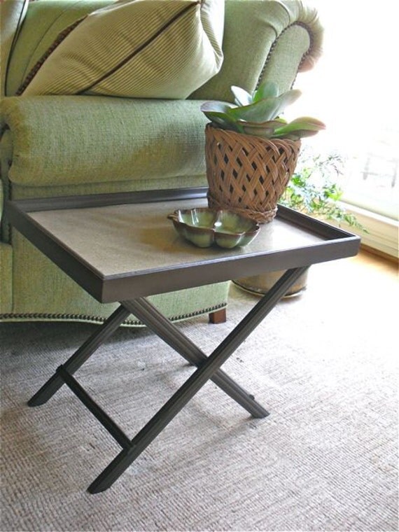Vintage Side Table Wood Occasional Folding Table by perfectpatina